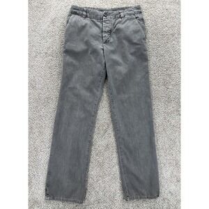 James Perse Boyfriend Chino Womens 26 Gray Button Fly Mid Rise 100% Cotton Twill